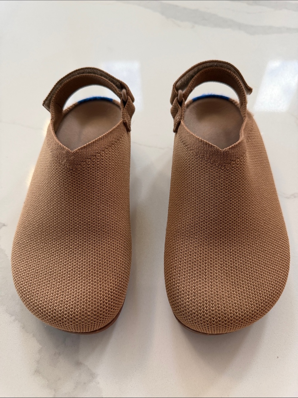 Rothy's Kids Tan Slip-On Mesh clog with Back Strap